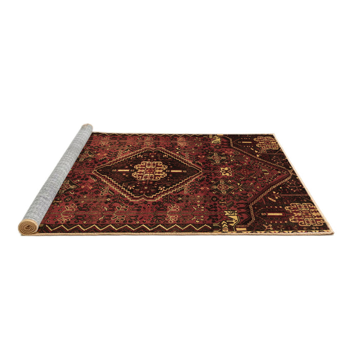 Sideview of Machine Washable Persian Brown Traditional Rug, wshtr3064brn