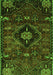 Serging Thickness of Machine Washable Persian Green Traditional Area Rugs, wshtr3064grn