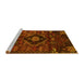 Sideview of Machine Washable Persian Yellow Traditional Rug, wshtr3064yw