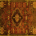 Square Machine Washable Persian Yellow Traditional Rug, wshtr3064yw