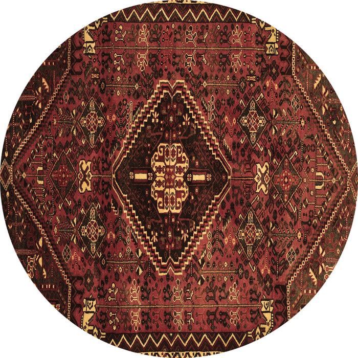 Round Persian Brown Traditional Rug, tr3064brn