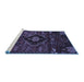 Sideview of Machine Washable Persian Blue Traditional Rug, wshtr3064blu