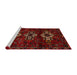 Sideview of Machine Washable Traditional Tomato Red Rug, wshtr3065