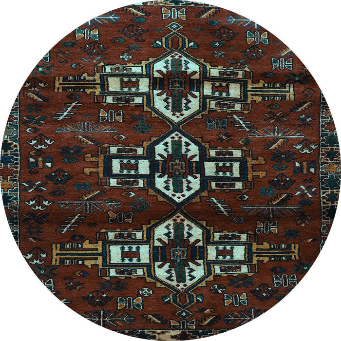 Round Persian Light Blue Traditional Rug, tr3065lblu