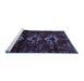 Sideview of Machine Washable Persian Blue Traditional Rug, wshtr3065blu