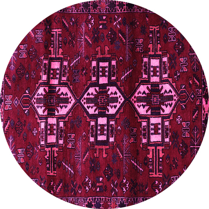 Round Persian Pink Traditional Rug, tr3065pnk