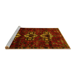 Sideview of Machine Washable Persian Yellow Traditional Rug, wshtr3065yw