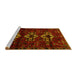 Sideview of Machine Washable Persian Yellow Traditional Rug, wshtr3065yw