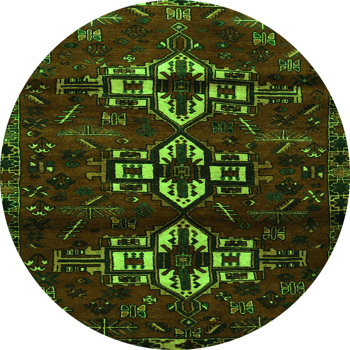 Square Persian Green Traditional Rug, tr3065grn