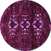 Round Machine Washable Persian Purple Traditional Area Rugs, wshtr3065pur