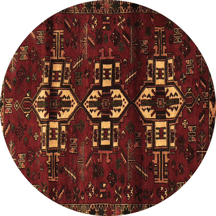 Round Persian Brown Traditional Rug, tr3065brn