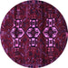 Round Persian Purple Traditional Rug, tr3065pur