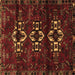 Square Persian Brown Traditional Rug, tr3065brn