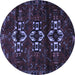 Round Persian Blue Traditional Rug, tr3065blu