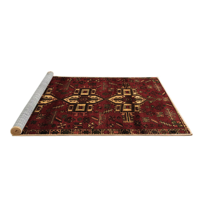 Sideview of Machine Washable Persian Brown Traditional Rug, wshtr3065brn