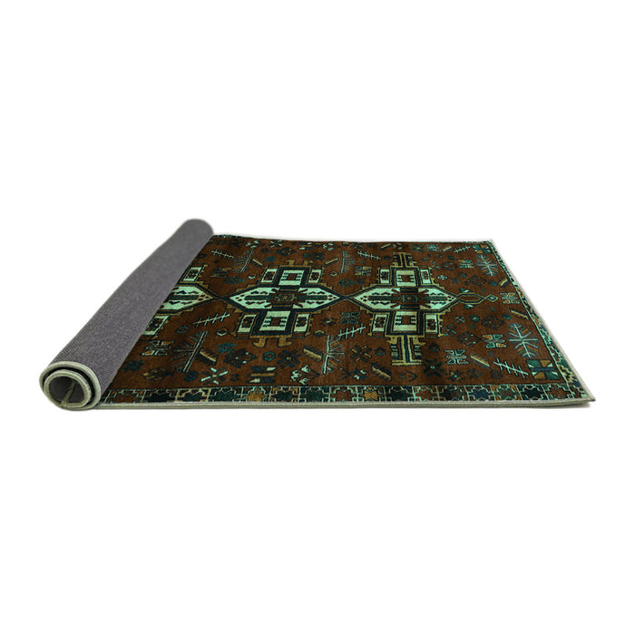 Sideview of Persian Turquoise Traditional Rug, tr3065turq