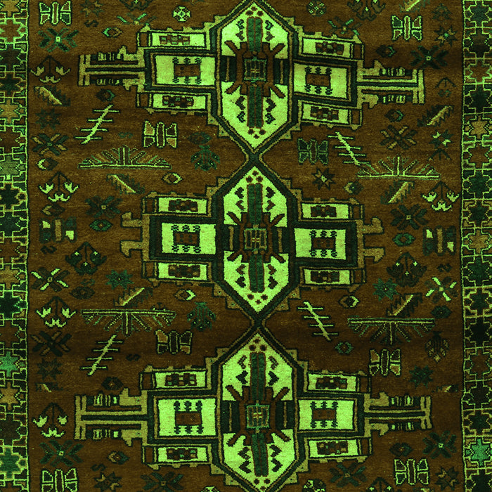 Serging Thickness of Machine Washable Persian Green Traditional Area Rugs, wshtr3065grn