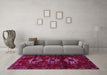 Machine Washable Persian Pink Traditional Rug in a Living Room, wshtr3065pnk