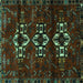 Square Persian Turquoise Traditional Rug, tr3065turq