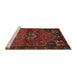 Sideview of Machine Washable Traditional Chestnut Brown Rug, wshtr3066