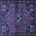 Square Machine Washable Persian Blue Traditional Rug, wshtr3066blu