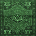 Square Persian Emerald Green Traditional Rug, tr3066emgrn