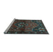 Sideview of Machine Washable Persian Light Blue Traditional Rug, wshtr3066lblu