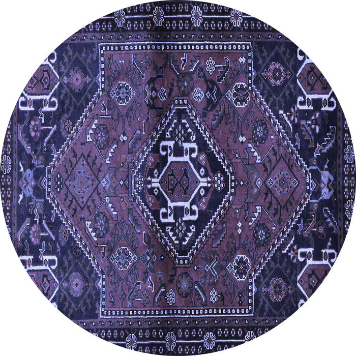Round Persian Blue Traditional Rug, tr3066blu