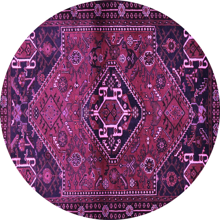 Round Persian Purple Traditional Rug, tr3066pur