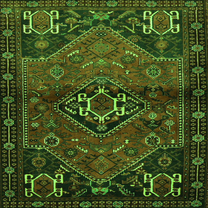 Serging Thickness of Persian Green Traditional Rug, tr3066grn