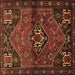 Square Persian Brown Traditional Rug, tr3066brn