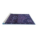 Sideview of Machine Washable Persian Blue Traditional Rug, wshtr3066blu