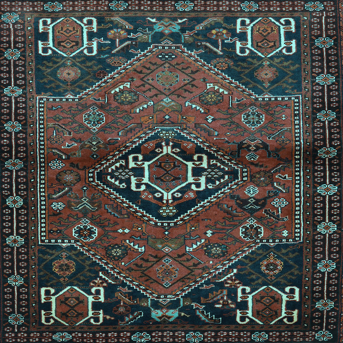 Square Machine Washable Persian Light Blue Traditional Rug, wshtr3066lblu