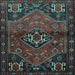 Square Machine Washable Persian Light Blue Traditional Rug, wshtr3066lblu