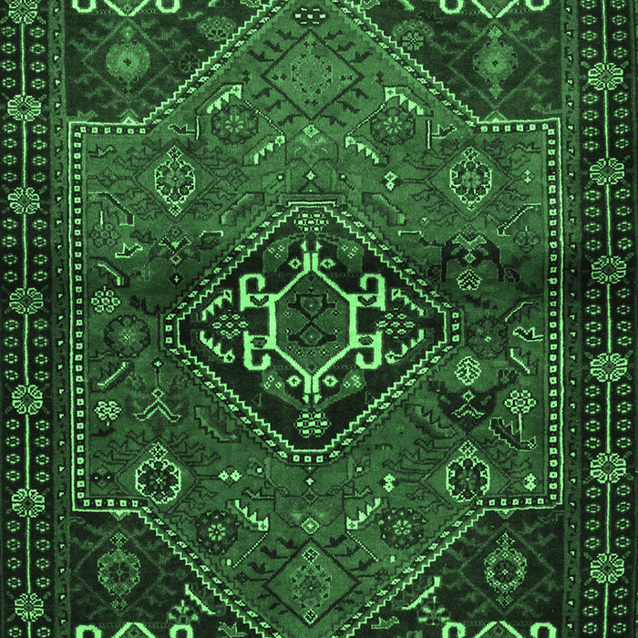 Machine Washable Persian Emerald Green Traditional Area Rugs, wshtr3066emgrn