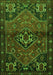 Serging Thickness of Machine Washable Persian Green Traditional Area Rugs, wshtr3066grn