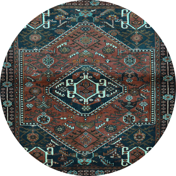Round Persian Light Blue Traditional Rug, tr3066lblu