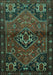 Machine Washable Persian Turquoise Traditional Area Rugs, wshtr3066turq