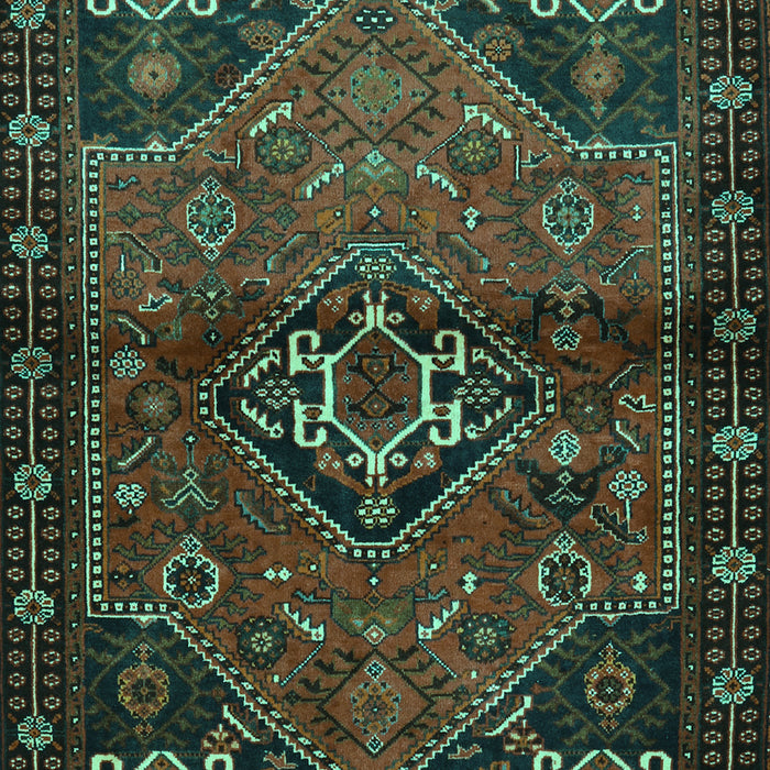 Machine Washable Persian Turquoise Traditional Area Rugs, wshtr3066turq