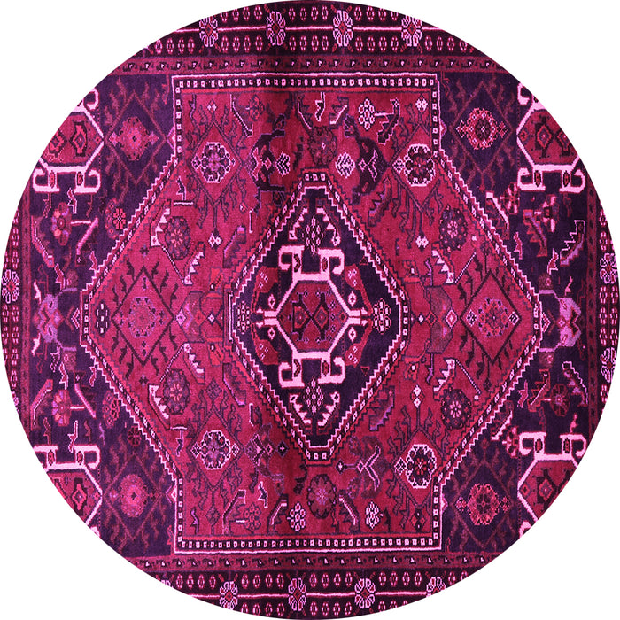 Round Persian Pink Traditional Rug, tr3066pnk