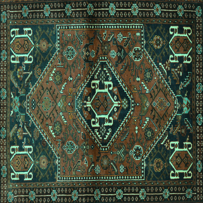 Square Persian Turquoise Traditional Rug, tr3066turq