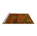 Sideview of Machine Washable Persian Yellow Traditional Rug, wshtr3066yw