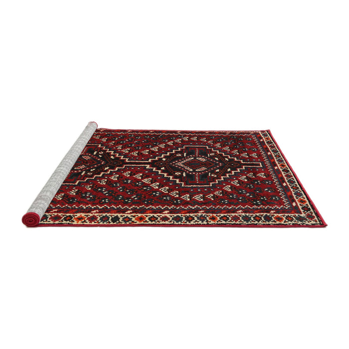 Sideview of Machine Washable Traditional Brown Rug, wshtr3067