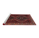 Sideview of Machine Washable Traditional Brown Rug, wshtr3067