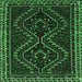 Square Machine Washable Persian Emerald Green Traditional Area Rugs, wshtr3067emgrn