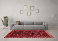 Machine Washable Persian Red Traditional Rug, wshtr3067red