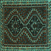 Square Machine Washable Persian Turquoise Traditional Area Rugs, wshtr3067turq