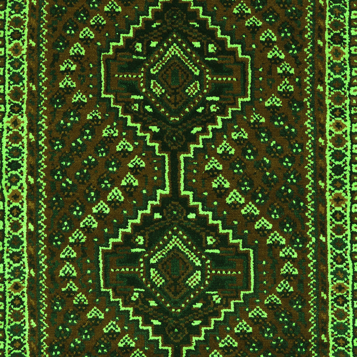 Serging Thickness of Machine Washable Persian Green Traditional Area Rugs, wshtr3067grn