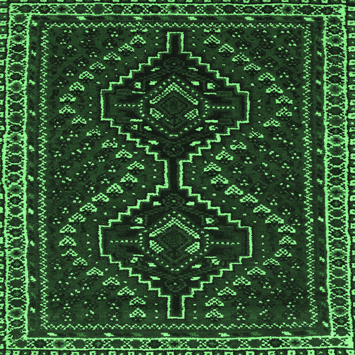 Square Persian Emerald Green Traditional Rug, tr3067emgrn