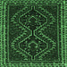 Square Persian Emerald Green Traditional Rug, tr3067emgrn